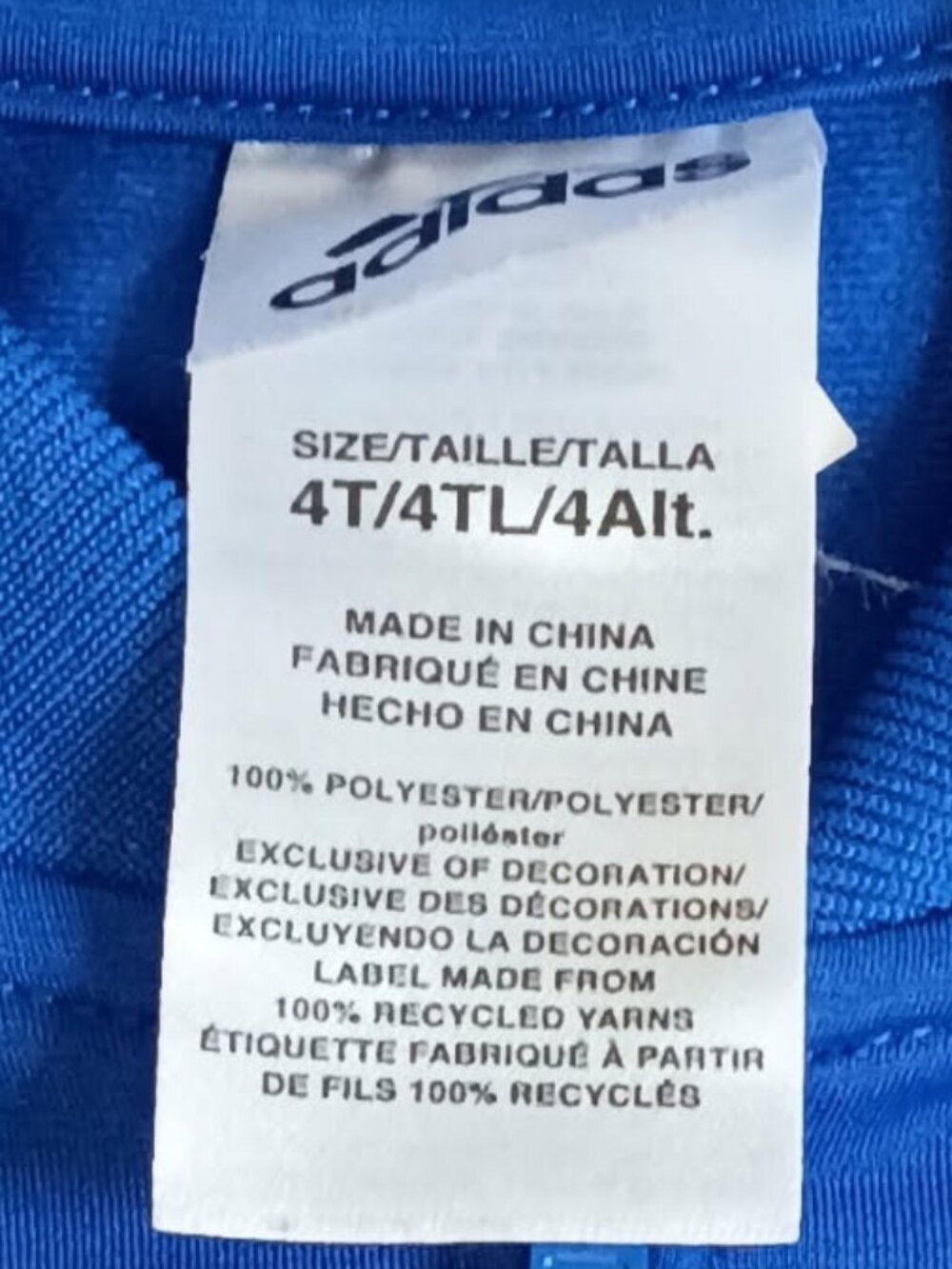 Adidas Kids Royal Blue Tricot Tracksuit Jacket Pants Set 4T - Picture 6 of 7